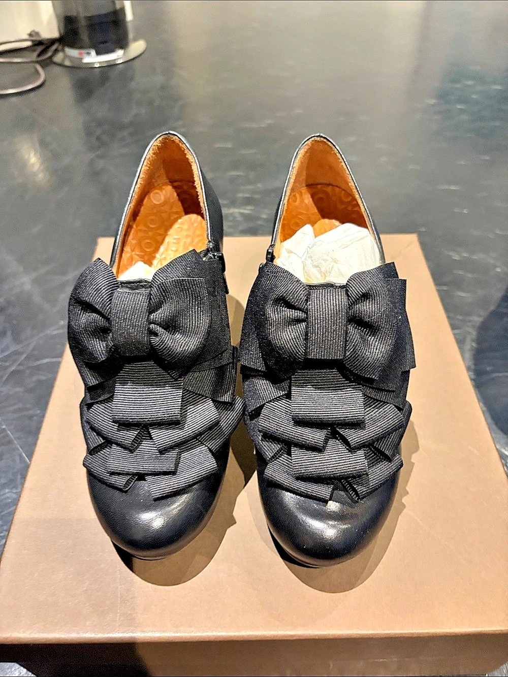 Chie Mihara Catame Black Bow Heels